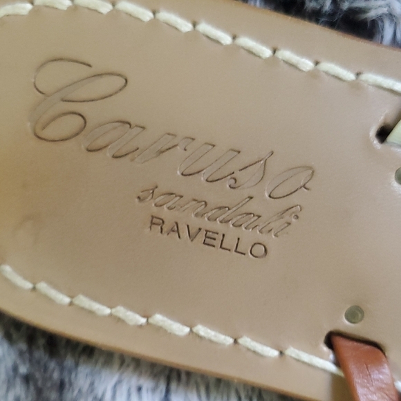 Caruso Sandali Ravello Women's Brown and White Strappy Sandals Size 37 - Picture 4 of 10